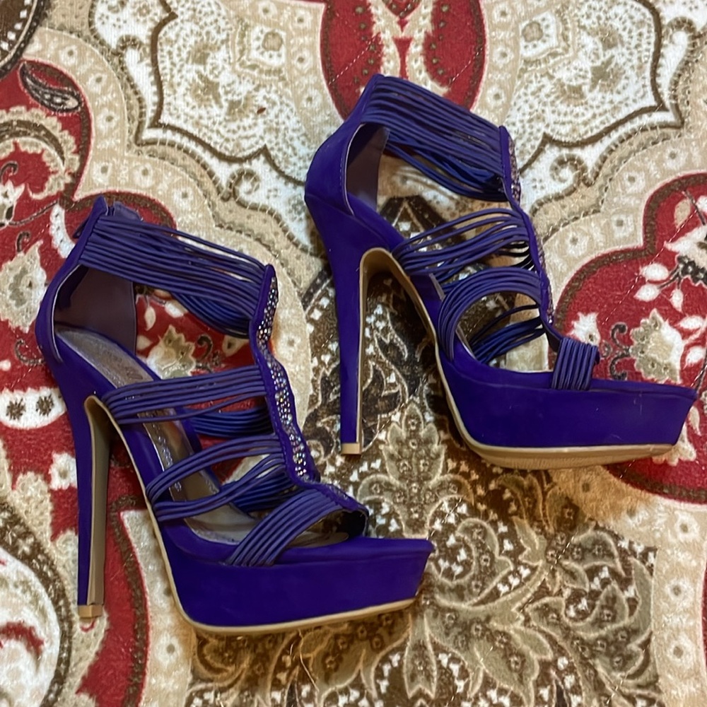 Purple Rhinestone Sandals - Picture 5 of 12